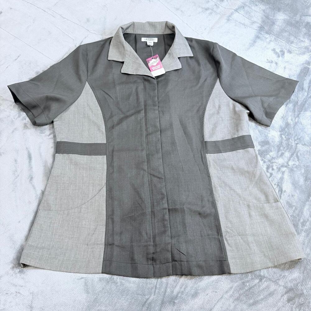 NWT Edwards Ladies Premier Housekeeping Tunic Sz L Black & Gray Utility Workwear